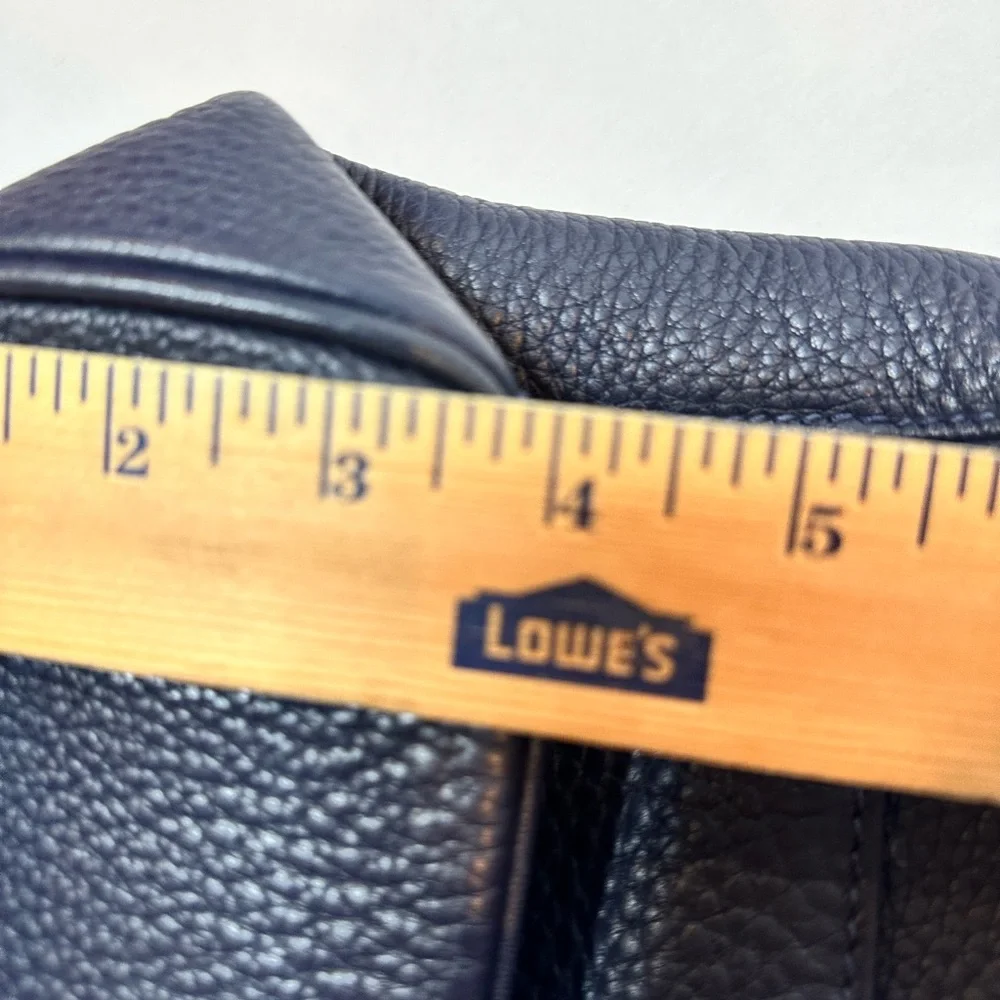 Coach Sonoma Pocket Zip Navy Blue Pebbled Leather Adjustable Crossbody Bag Vtg - Picture 14 of 16